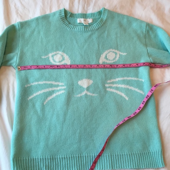F21 Adorable Mint Cat Sweater - Picture 6 of 8